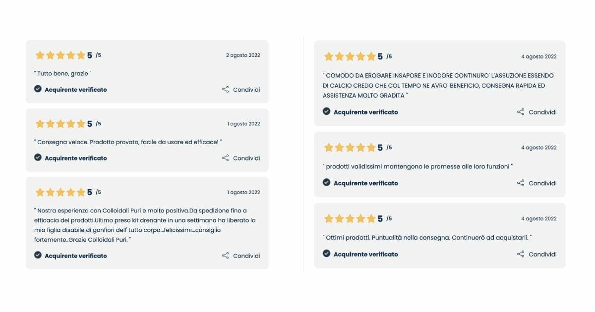 recensioni colloidali puri da feedaty
