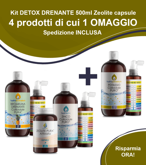Kit DETOX DRENANTE 500ml zeolite capsule