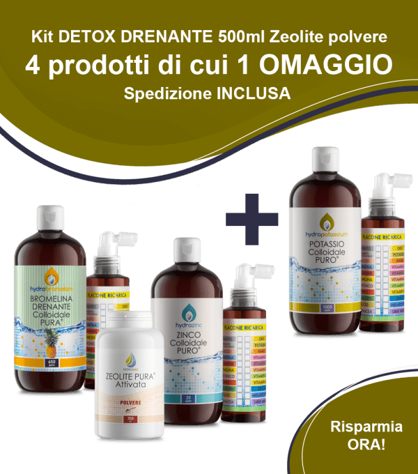 Kit DETOX DRENANTE 500ml zeolite polvere